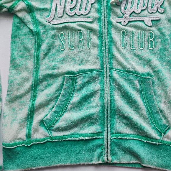 Aeropostale hoodie women's size XS green tie-dye lightweight kangaroo pocket - Picture 8 of 10